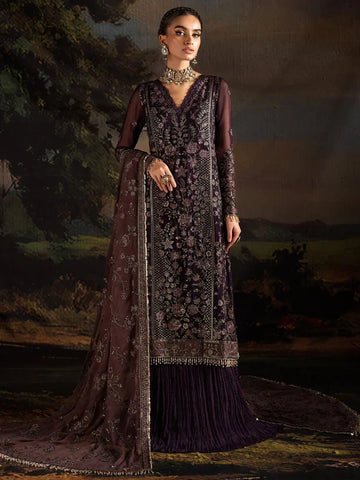 Rouge by Zarif Embroidered Chiffon 3Pc Suit ZRW-08 HANNAH - House Of Hania