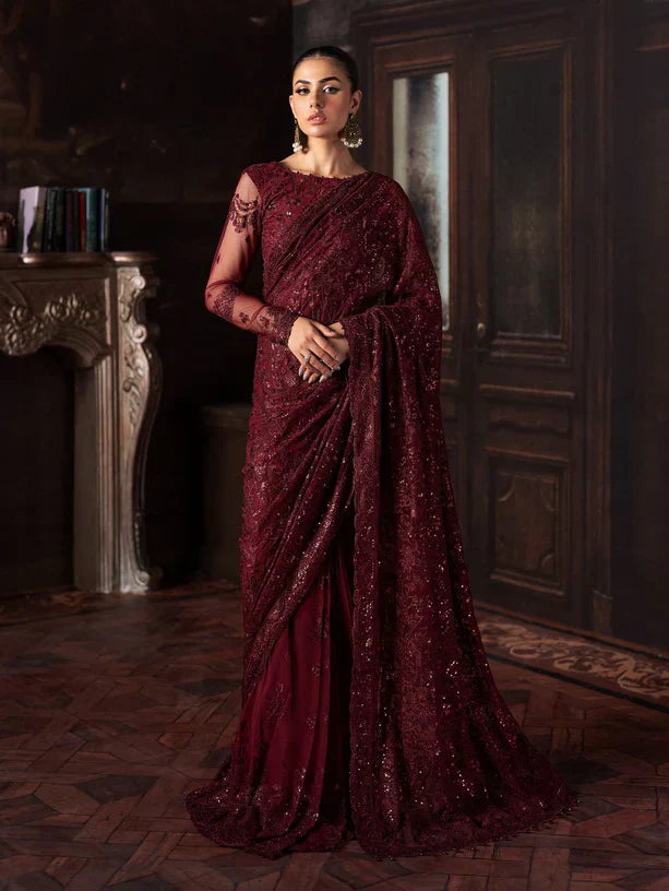 Rouge by Zarif Embroidered Net 3Pc Suit ZRW-02 MABEL - House Of Hania