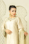 RozaandMina - Jasmine Ivory Shirt and Dupatta - House Of Hania