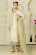 RozaandMina - Jasmine Ivory Shirt and Dupatta - House Of Hania