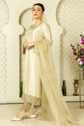 RozaandMina - Jasmine Ivory Shirt and Dupatta - House Of Hania