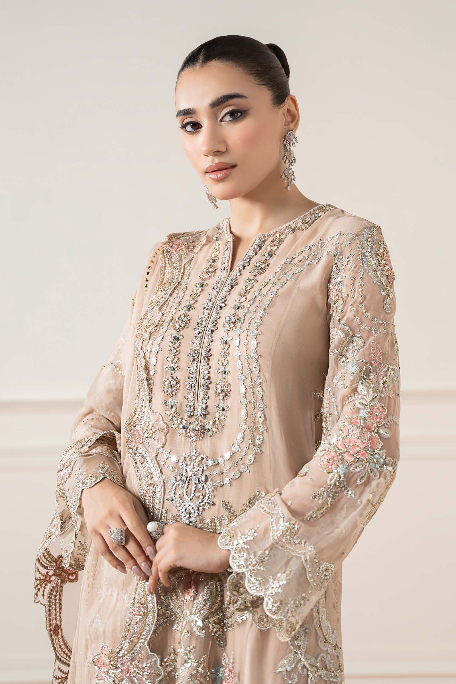 Maria B | Pre Fall Dresses | 3 Piece Embroidered Chiffon Suit Skin