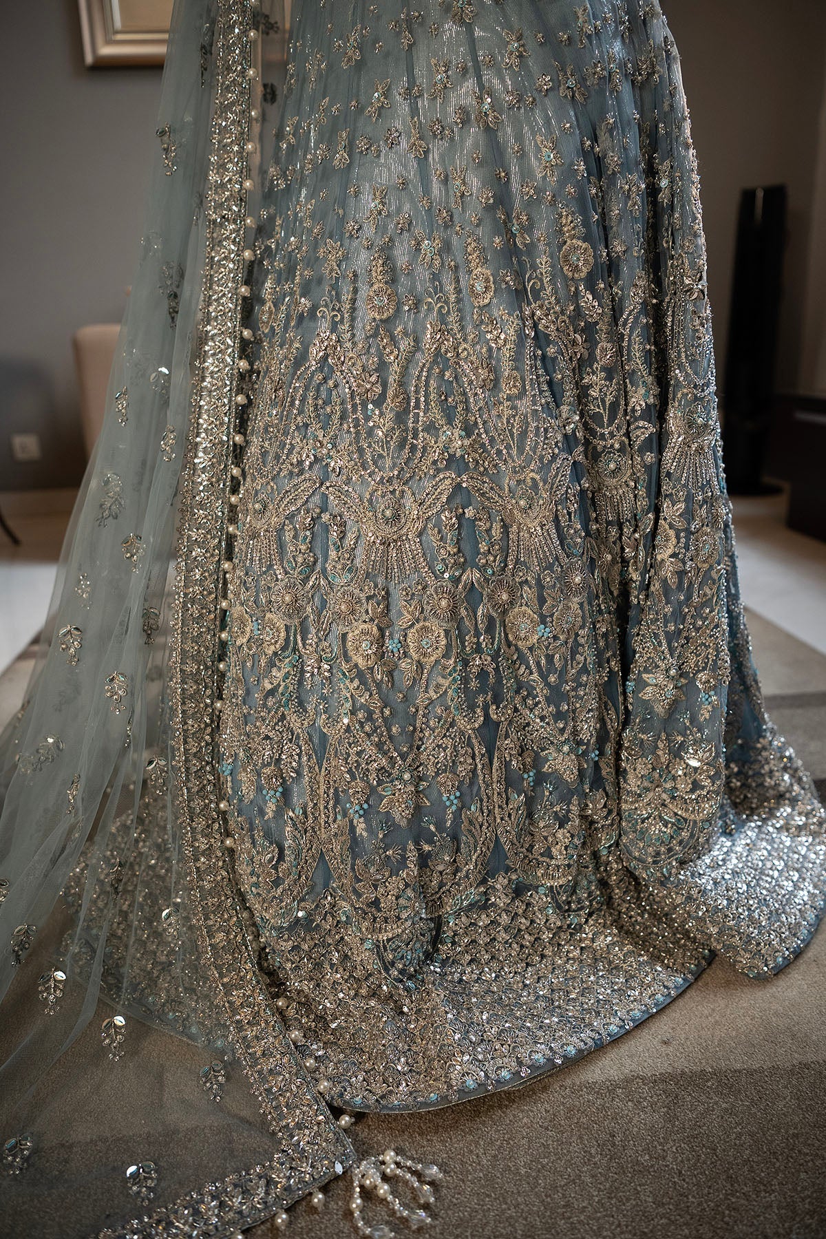 Motifz | Couture Wedding Wear | 0091-SERENFIPITY HAND EMBELLISHED SILK NET STITCHED