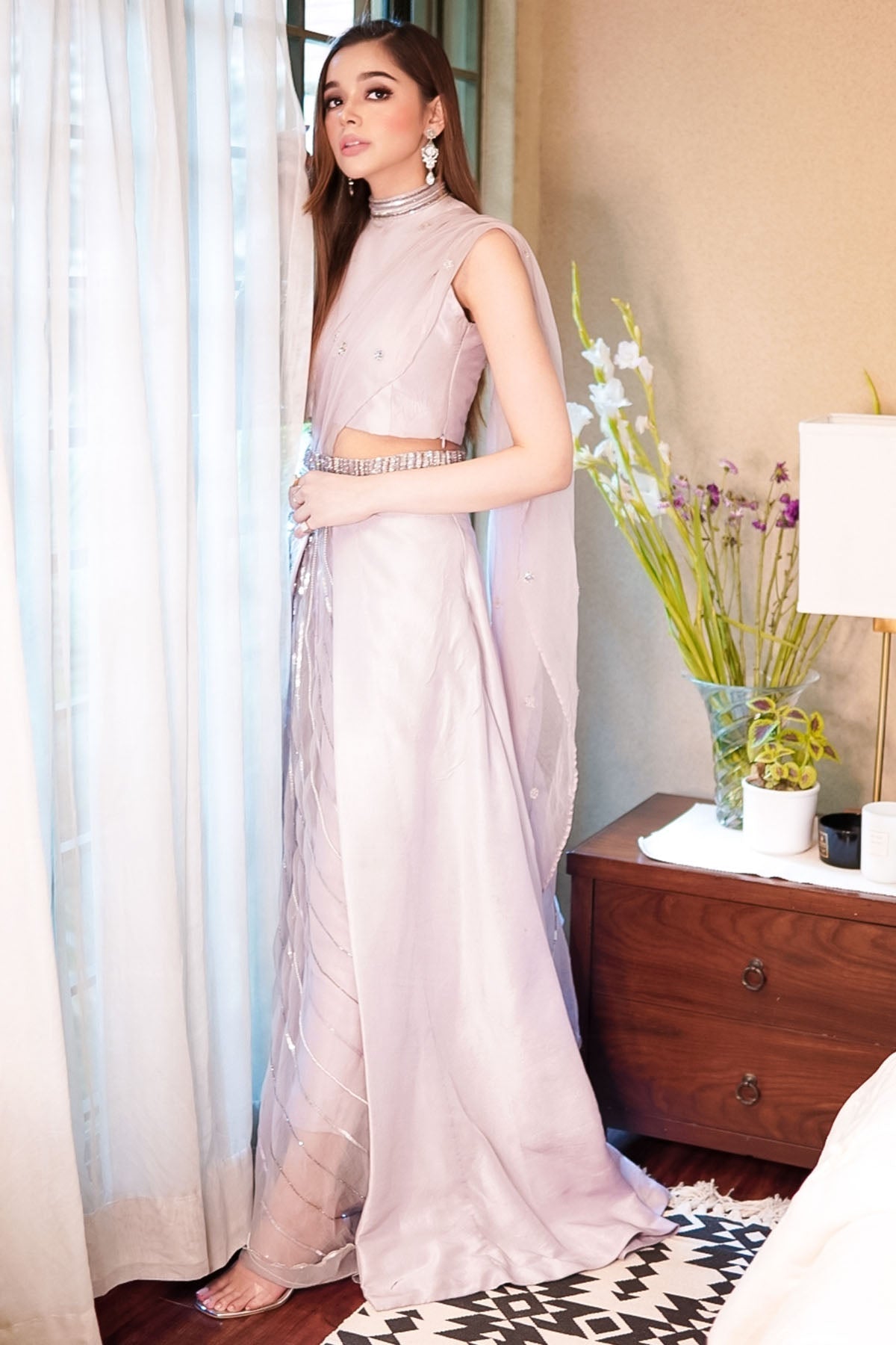 Motifz | Couture Camila | 0095-LAVENDER HAND EMBELLISHED RAW SILK STITCHED