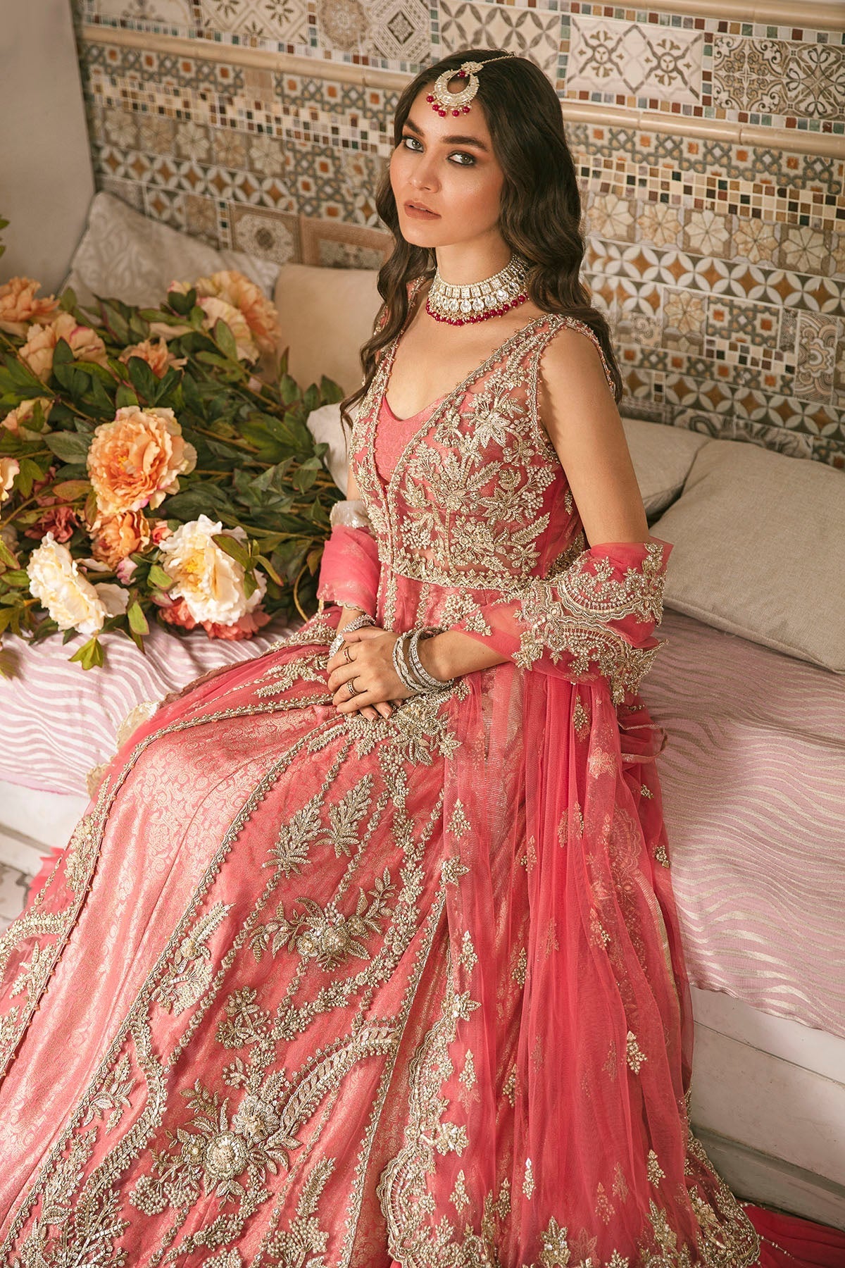 Motifz | Couture Wedding Wear | 0096-RITZY HAND EMBELLISHED SILK NET STITCHED