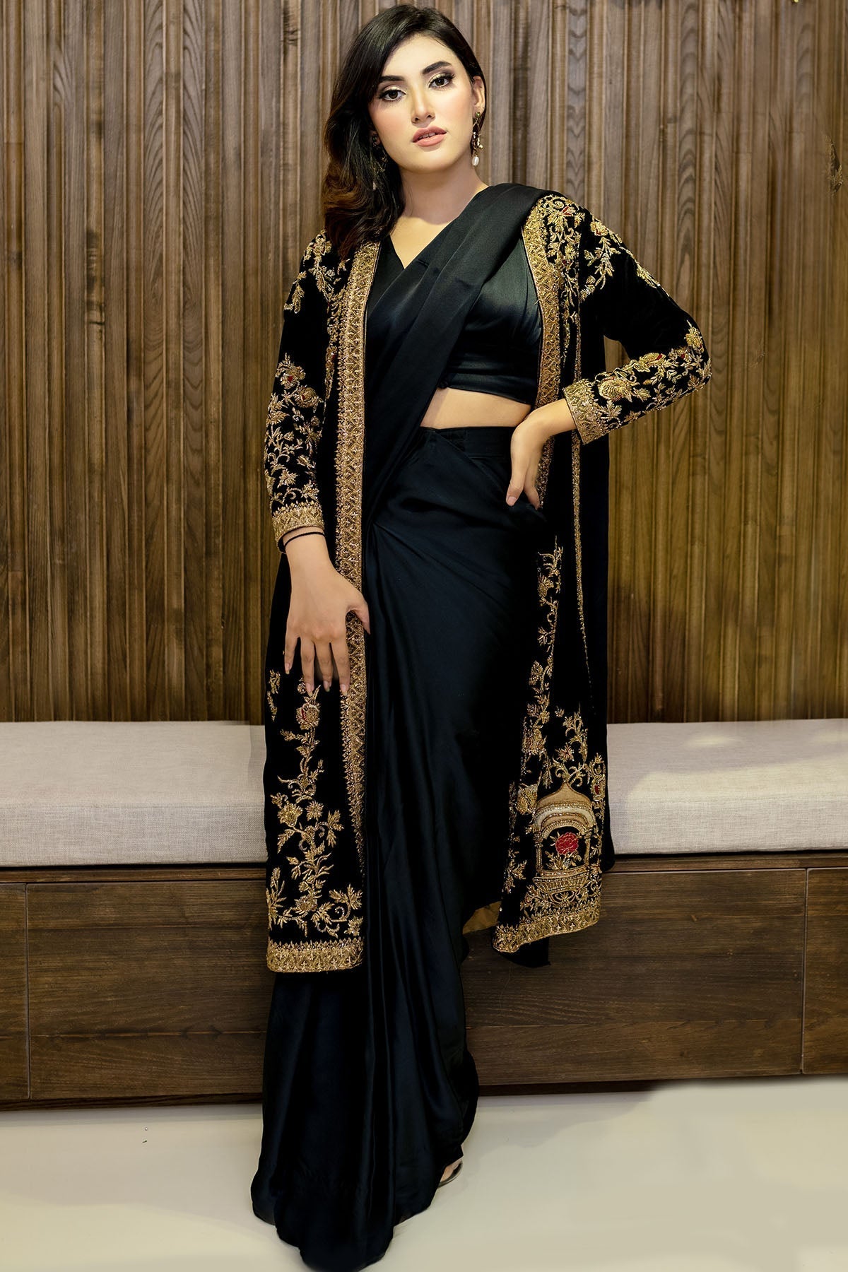 Motifz | Couture Camila | 0099-BLACK-JEWEL HAND EMBELLISHED SILK STITCHED