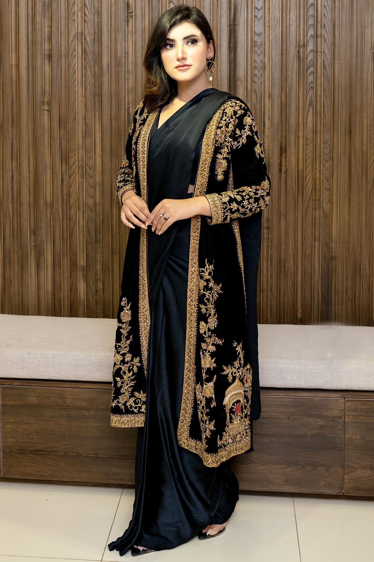 Motifz | Couture Camila | 0099-BLACK-JEWEL HAND EMBELLISHED SILK STITCHED