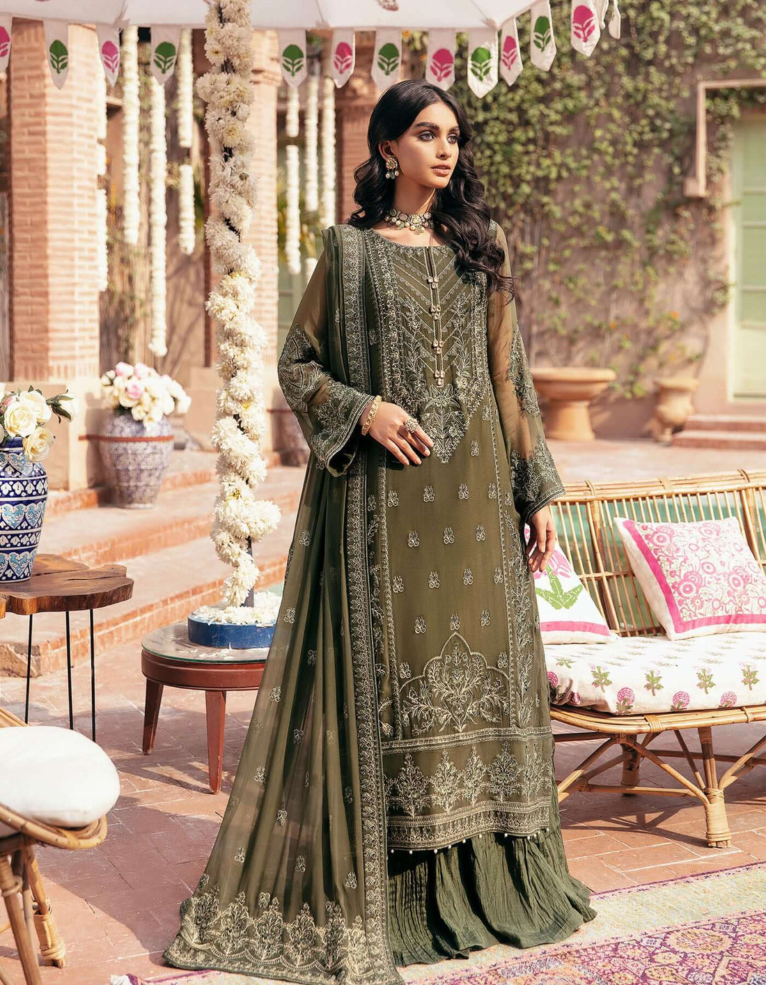SIFA Crinkle Chiffon Embroidered 3Pc Suit - GHAZAL - House Of Hania
