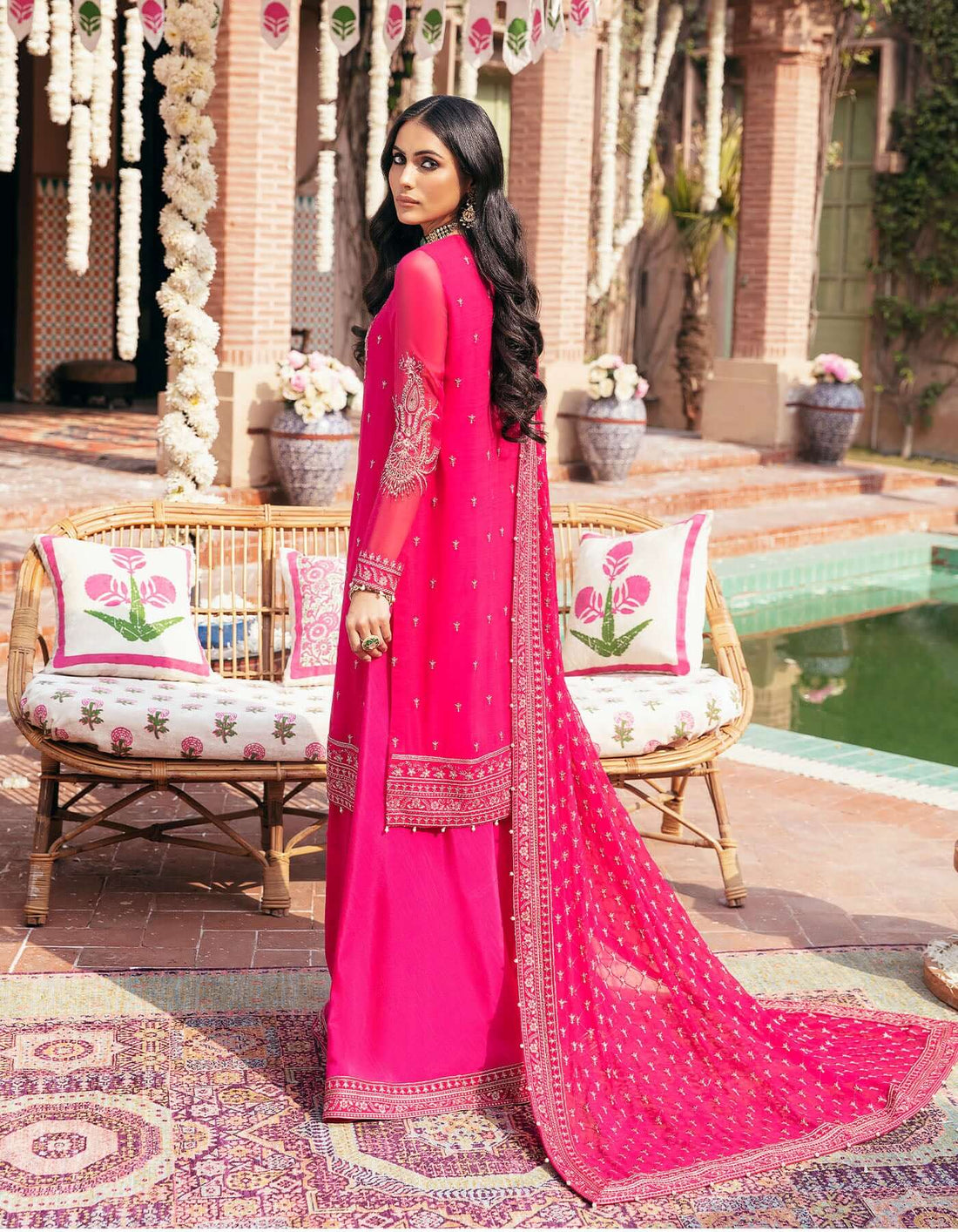 SIFA Crinkle Chiffon Embroidered 3Pc Suit - LAILA - House Of Hania