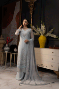 SIFA Valentino Embroidered Chiffon 3 Piece Suit - Daisy - House Of Hania