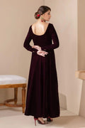 SOLID VELVET FROCK PR-854 - House Of Hania