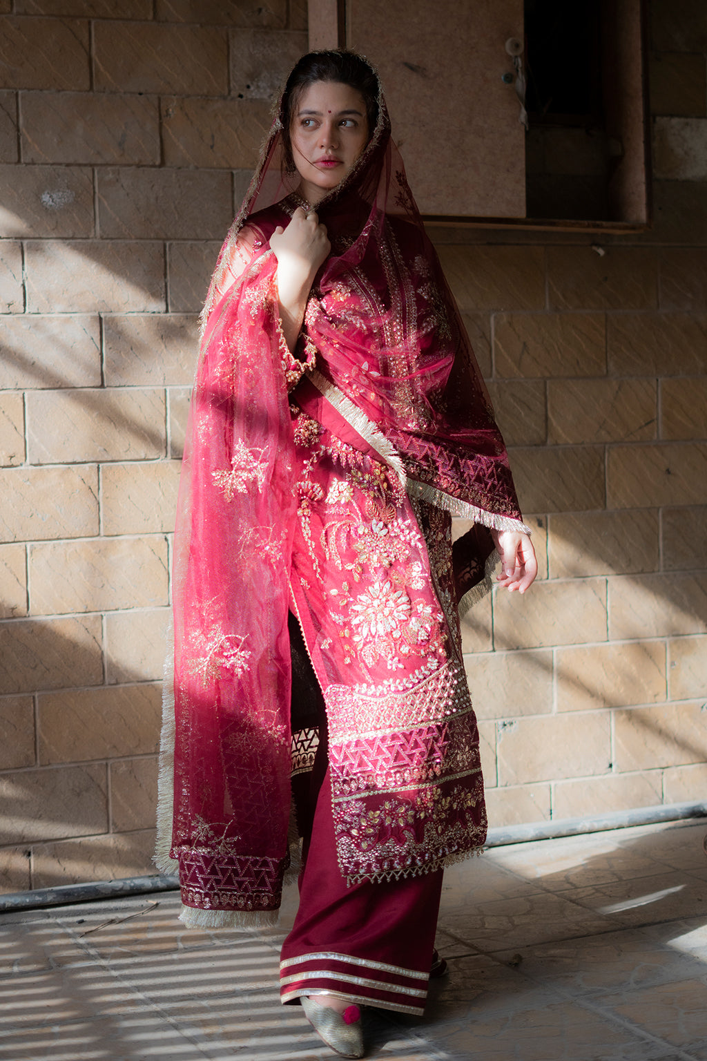 Saad Shaikh Fleurie Vol-02 Luxury Embroidered Net 3Pc Suit - Arya - House Of Hania