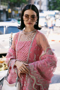Saad Shaikh Fleurie Vol-02 Luxury Embroidered Net 3Pc Suit - Sandy - House Of Hania