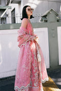 Saad Shaikh Fleurie Vol-02 Luxury Embroidered Net 3Pc Suit - Sandy - House Of Hania