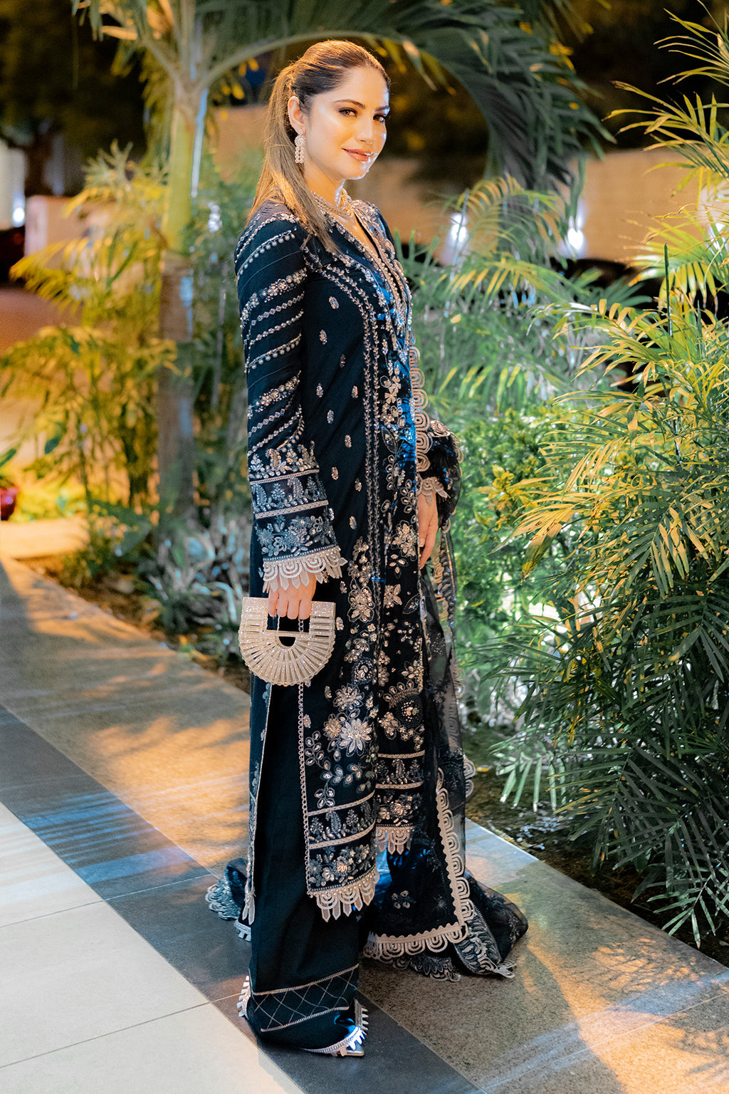 Saad Shaikh Fleurie Vol-02 Luxury Embroidered Raw Silk 3Pc Suit - Belle - House Of Hania