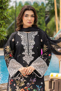 Saad Shaikh | Lawn 25 | Black - Zestel - House Of Hania