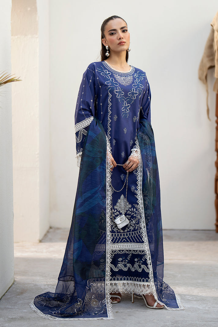 Saad Shaikh | Luxe Eid Lawn 24 | Tawny - House Of Hania