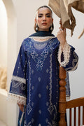Saad Shaikh Luxe Embroidered Lawn 3Pc Suit - Tawny - House Of Hania