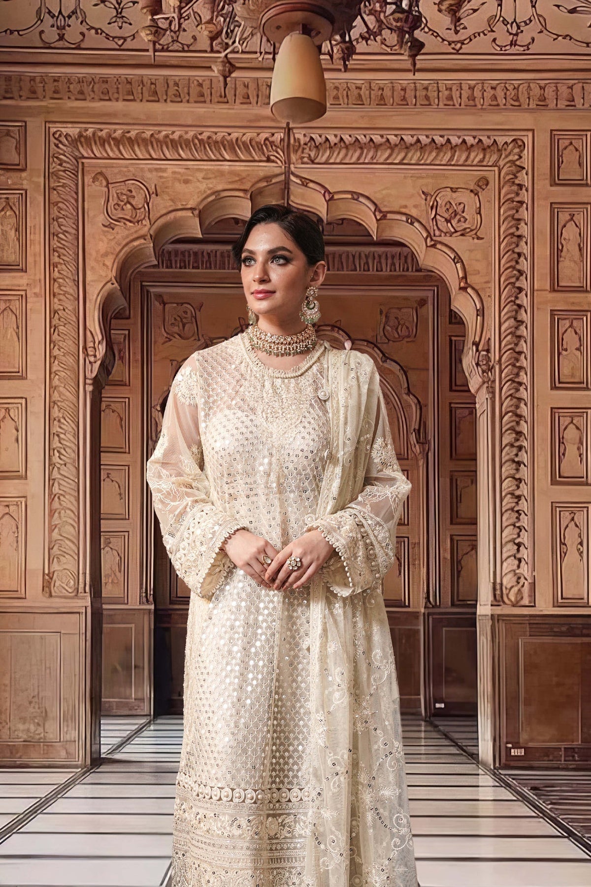 Sable Vogue Embroidered Net 4 Piece Suit FC-02-23 - House Of Hania