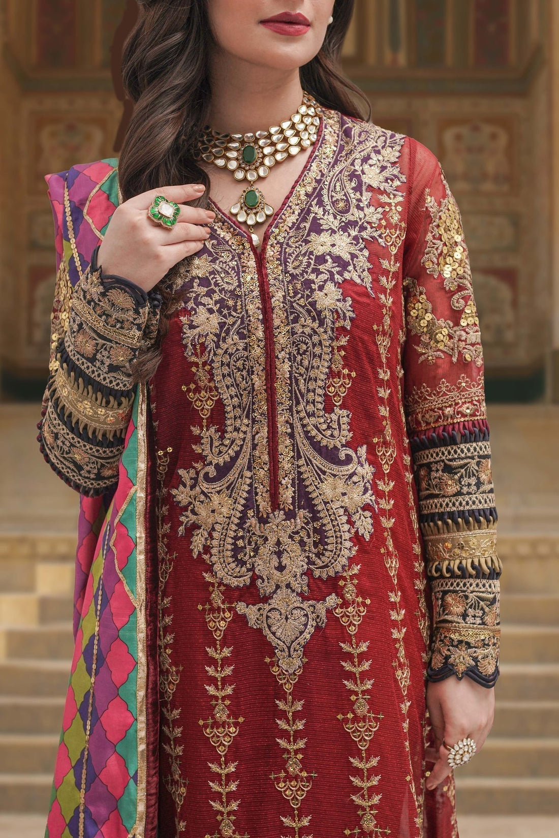 Sable Vogue Embroidered Net 4 Piece Suit FC-04-23 - House Of Hania