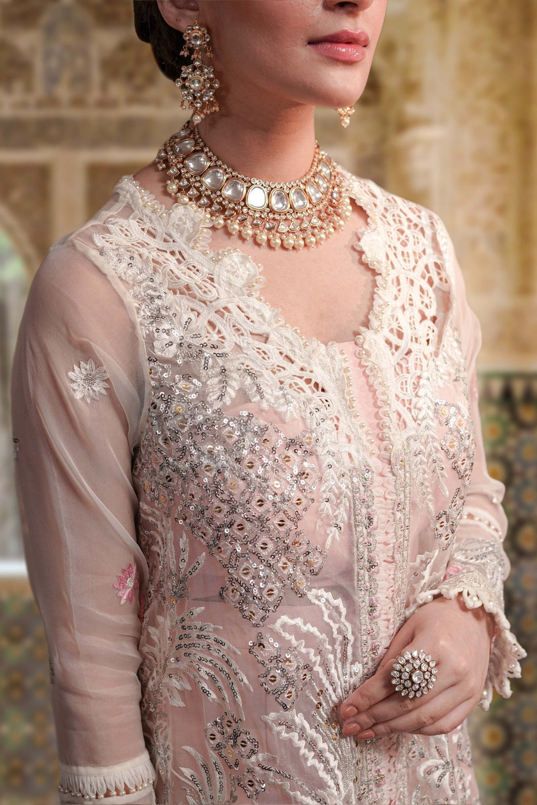 Sable Vogue Embroidered Organza 4 Piece Suit FC-07-23 - House Of Hania