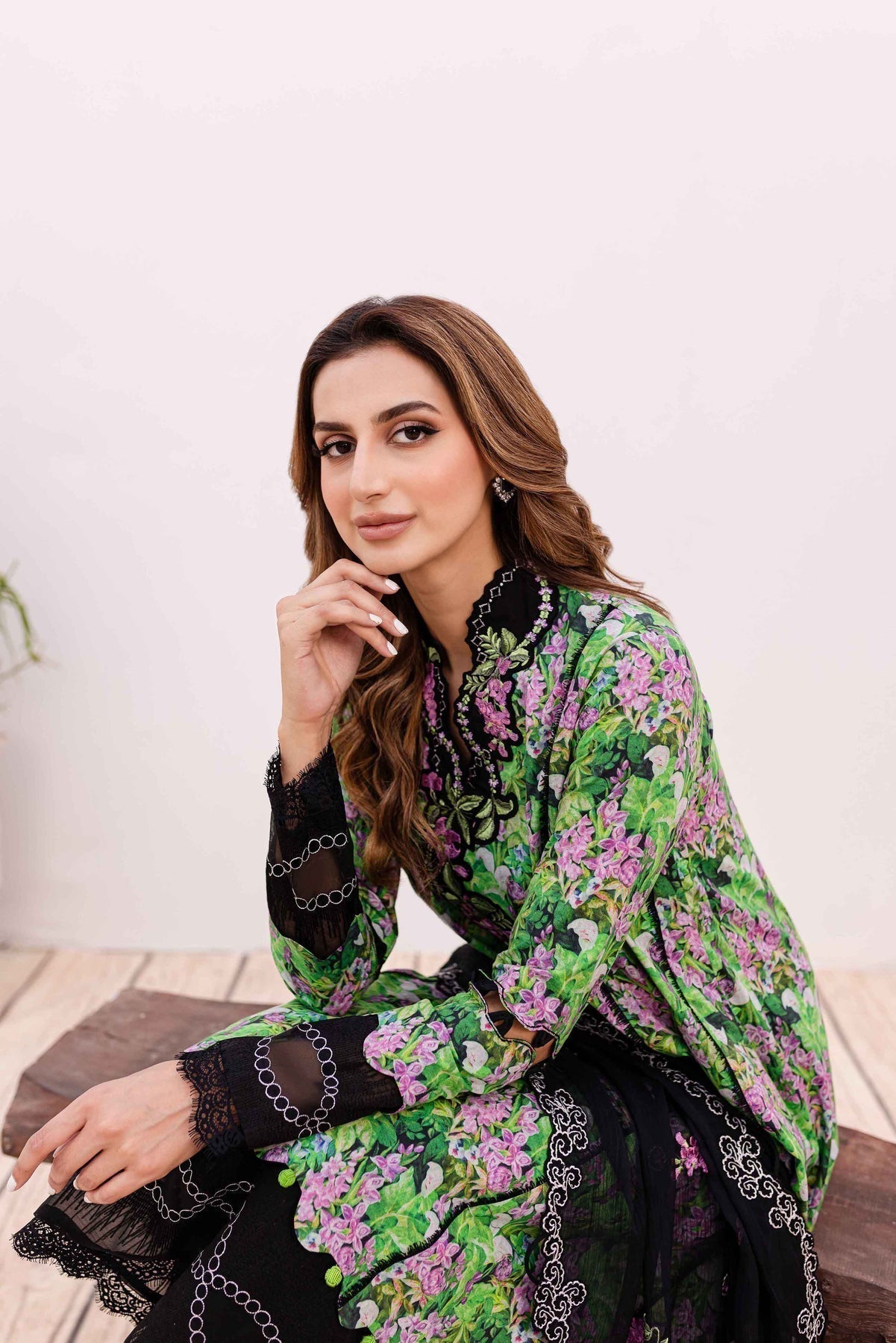 Sable Vogue | Shiree Lawn 24 | Black Iris - House Of Hania