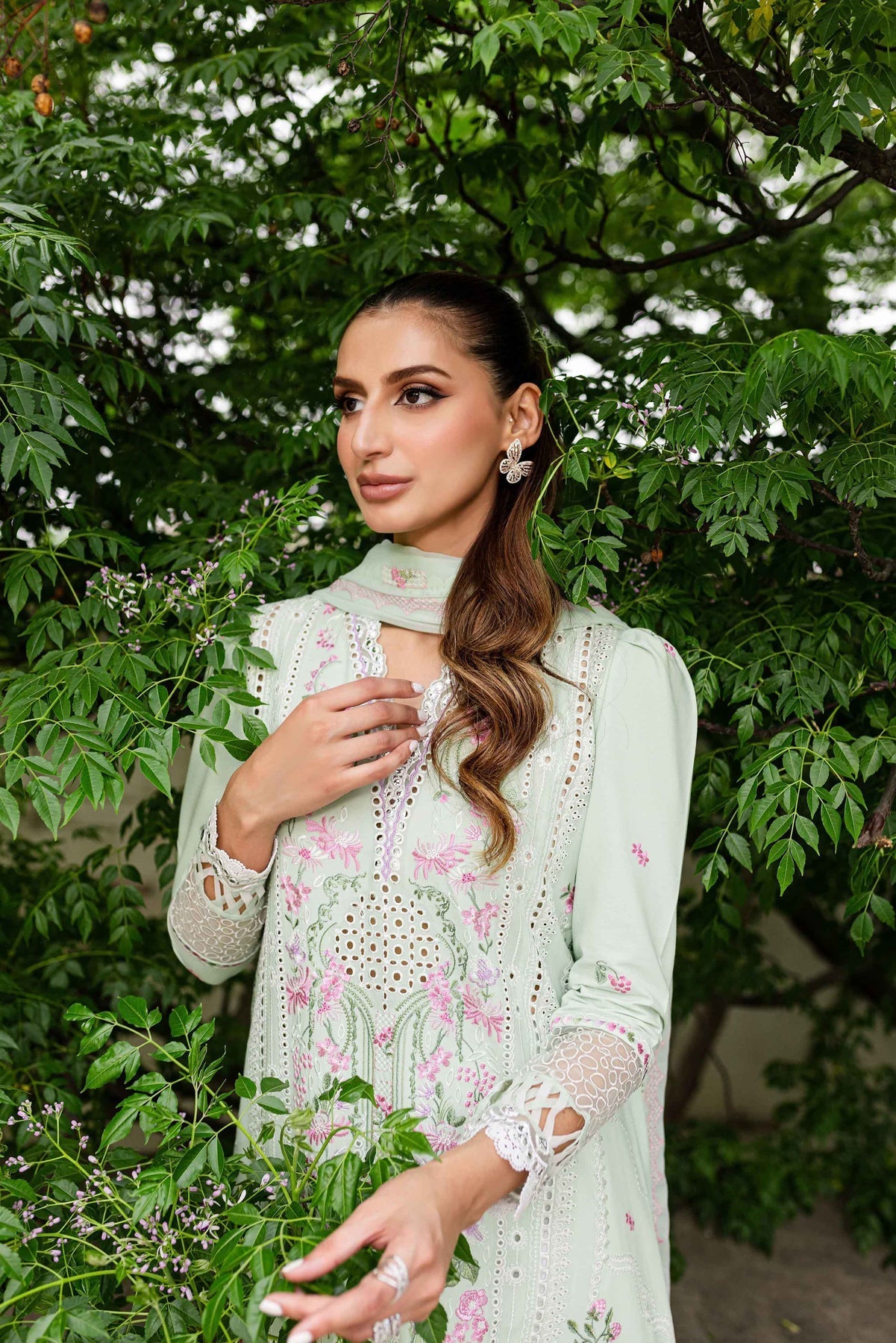 Sable Vogue | Shiree Lawn 24 | Mint Garden - House Of Hania