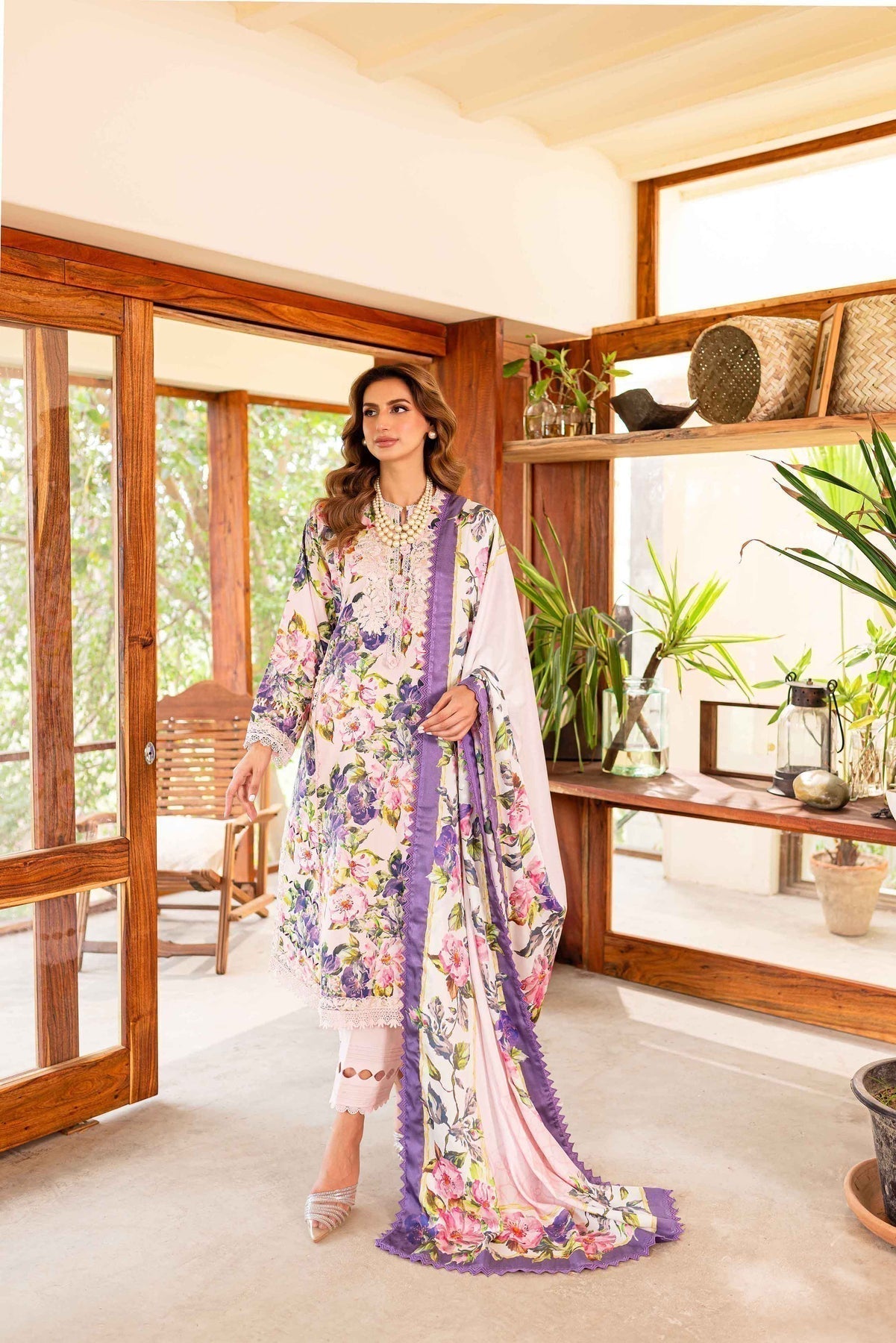 Sable Vogue | Shiree Lawn 24 | Pink Gardenia - House Of Hania