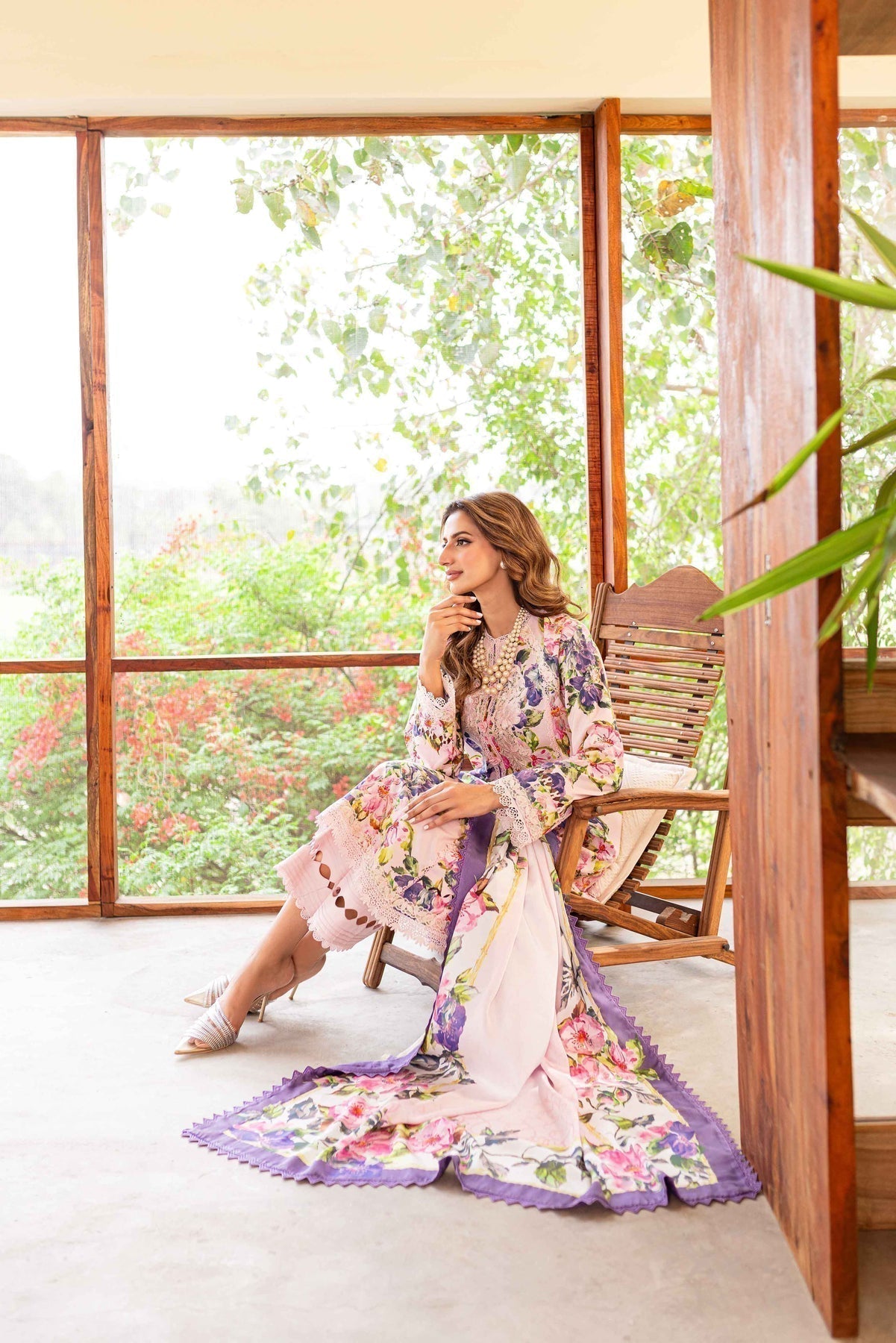 Sable Vogue | Shiree Lawn 24 | Pink Gardenia - House Of Hania