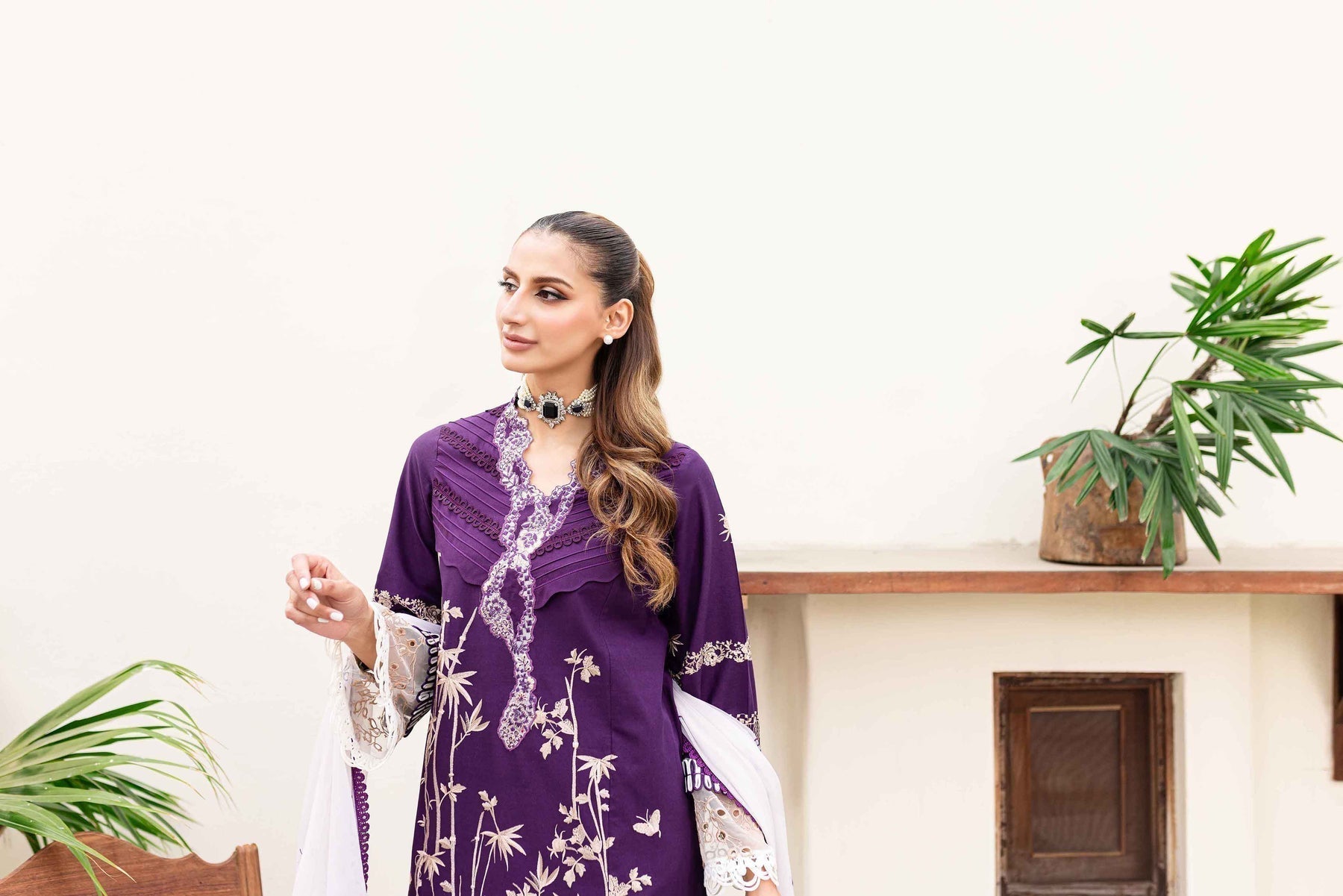 Sable Vogue | Shiree Lawn 24 | Plum Orchid - House Of Hania