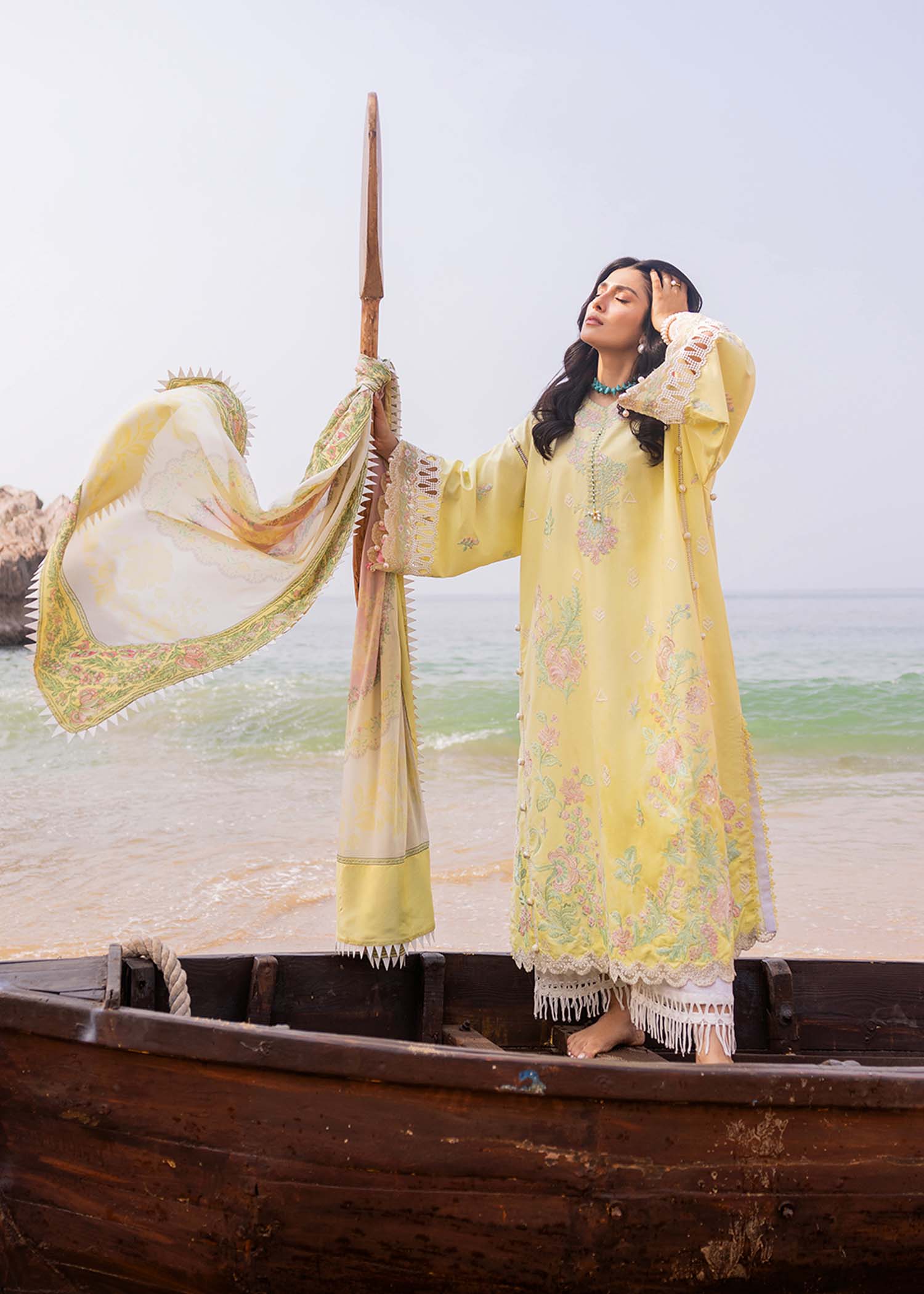 Sadaf Fawad Khan | Siraa Luxury Lawn 24| Amani (A) - House Of Hania