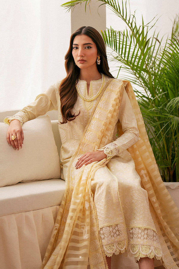 Saffron | Mystere Festive Lawn | Lenora - House Of Hania