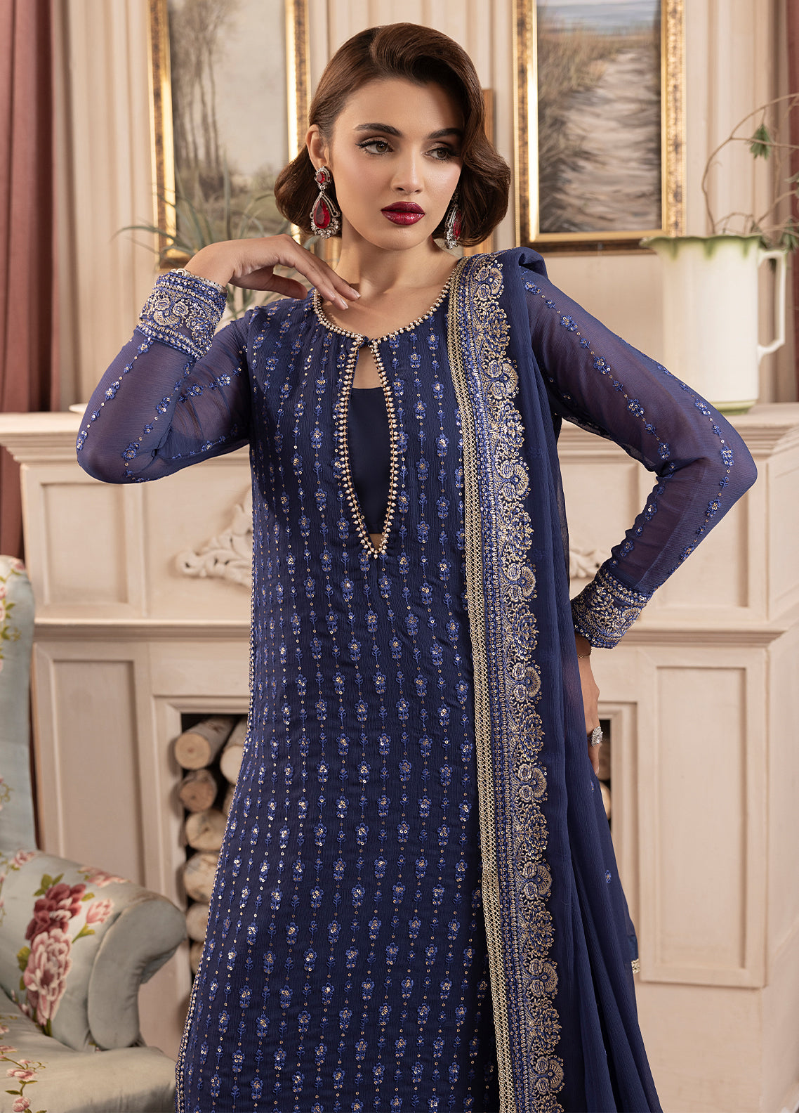 Sahane | Elyssa Festive Chiffon | CT-19002 Elle - ELYSSA - House Of Hania
