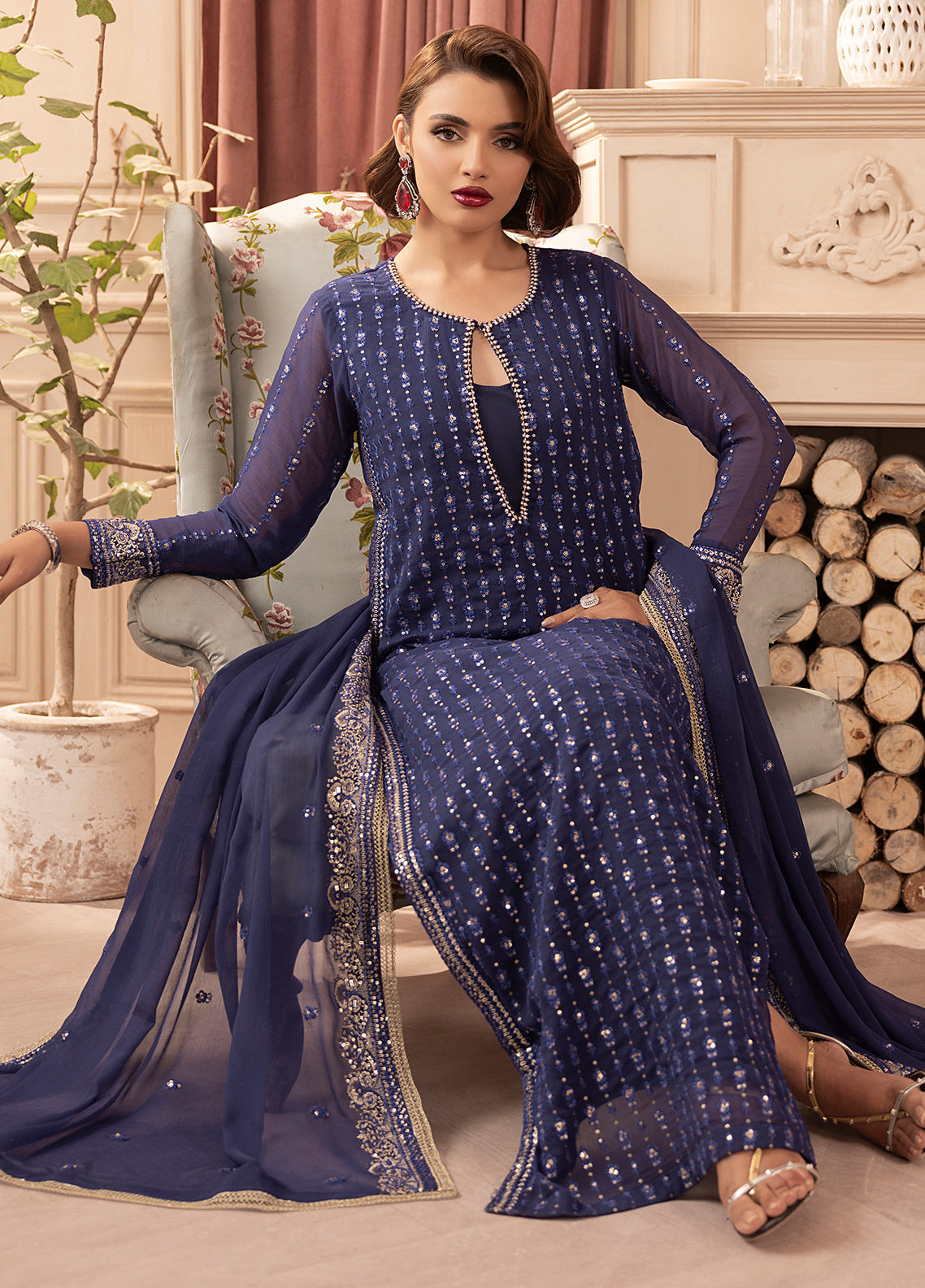 Sahane | Elyssa Festive Chiffon | CT-19002 Elle - ELYSSA - House Of Hania