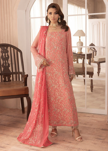 Sahane | Elyssa Festive Chiffon | CT-19003 Rosa - ELYSSA - House Of Hania