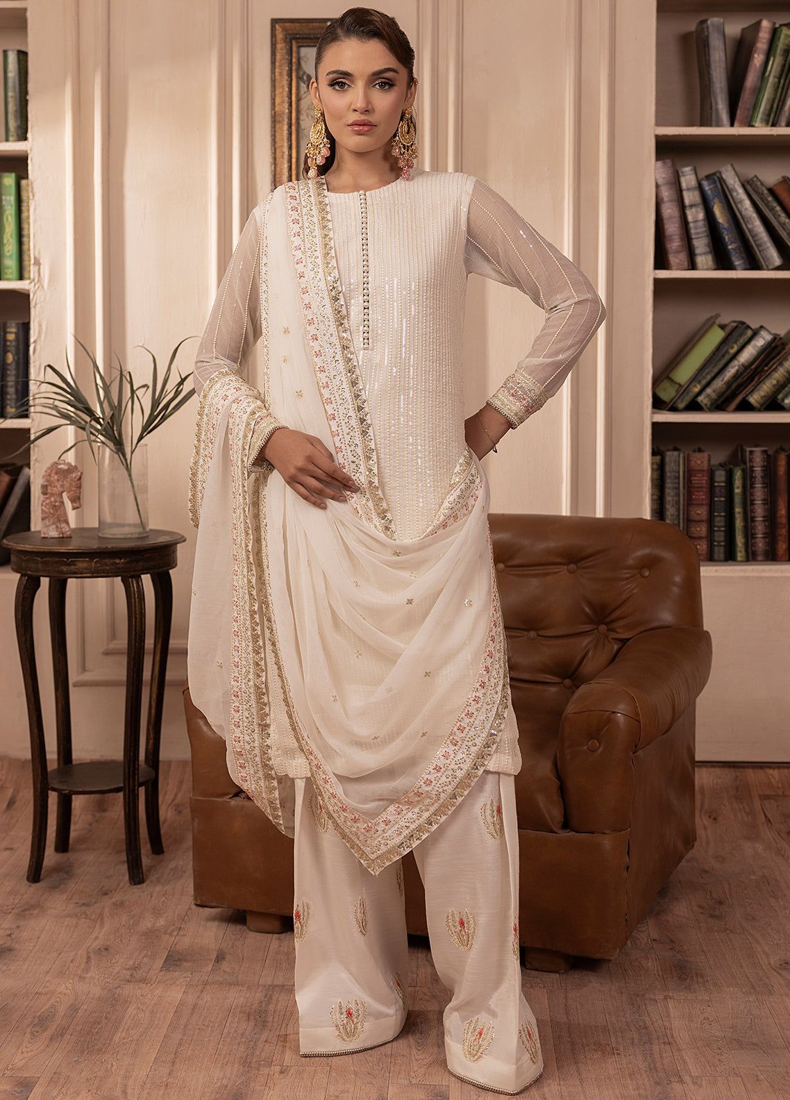 Sahane | Elyssa Festive Chiffon | CT-19005 Perle - ELYSSA - House Of Hania