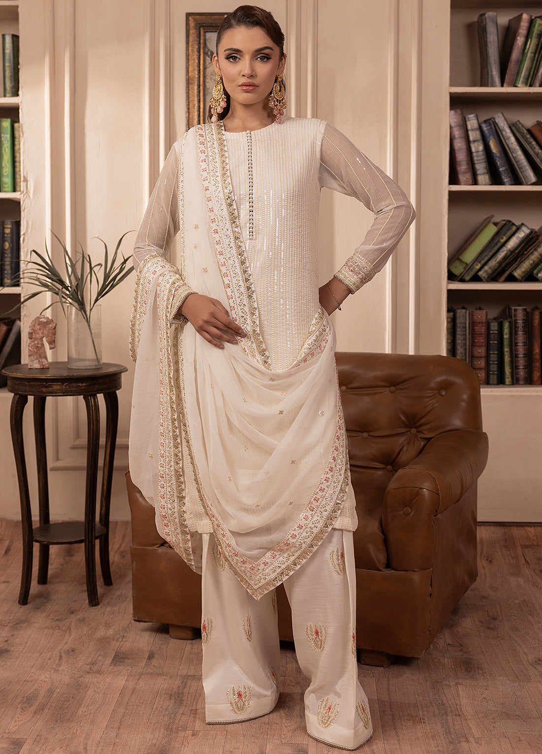 Sahane | Elyssa Festive Chiffon | CT-19005 Perle - ELYSSA - House Of Hania
