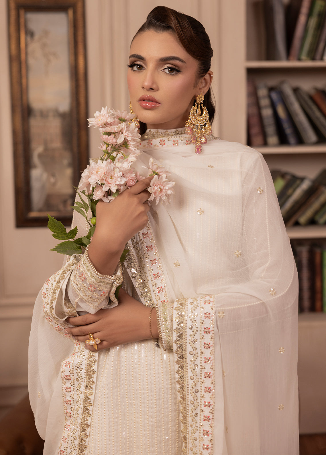 Sahane | Elyssa Festive Chiffon | CT-19005 Perle - ELYSSA - House Of Hania