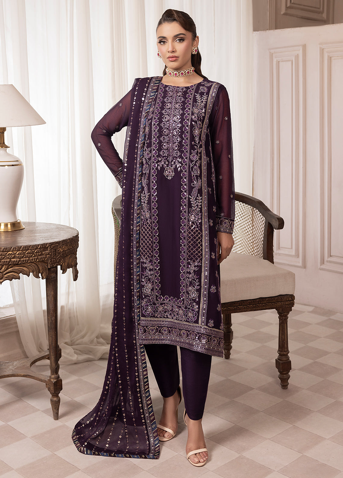 Sahane | Elyssa Festive Chiffon | CT-19006 Mure - ELYSSA - House Of Hania
