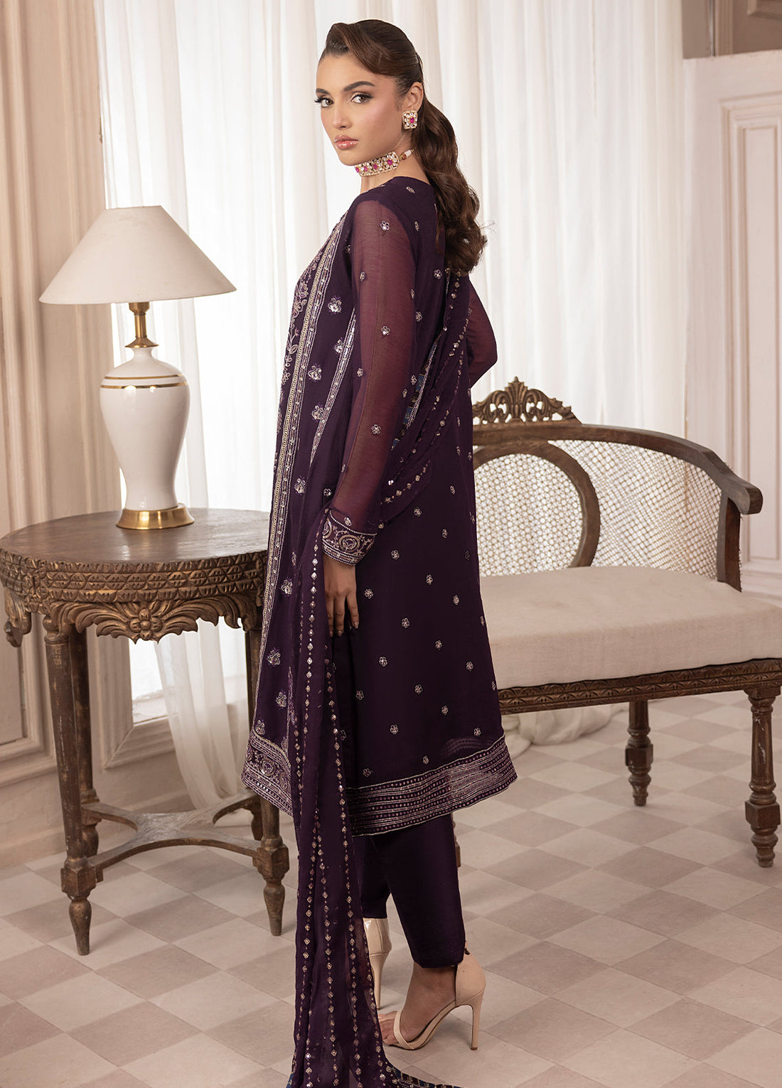 Sahane | Elyssa Festive Chiffon | CT-19006 Mure - ELYSSA - House Of Hania