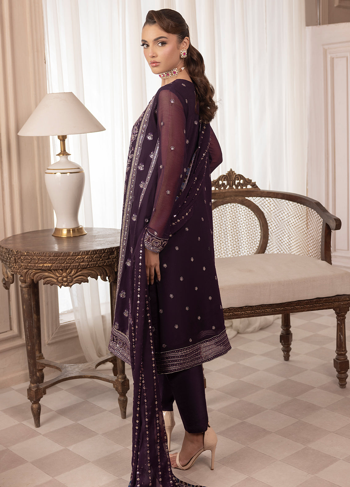 Sahane | Elyssa Festive Chiffon | CT-19006 Mure - ELYSSA - House Of Hania