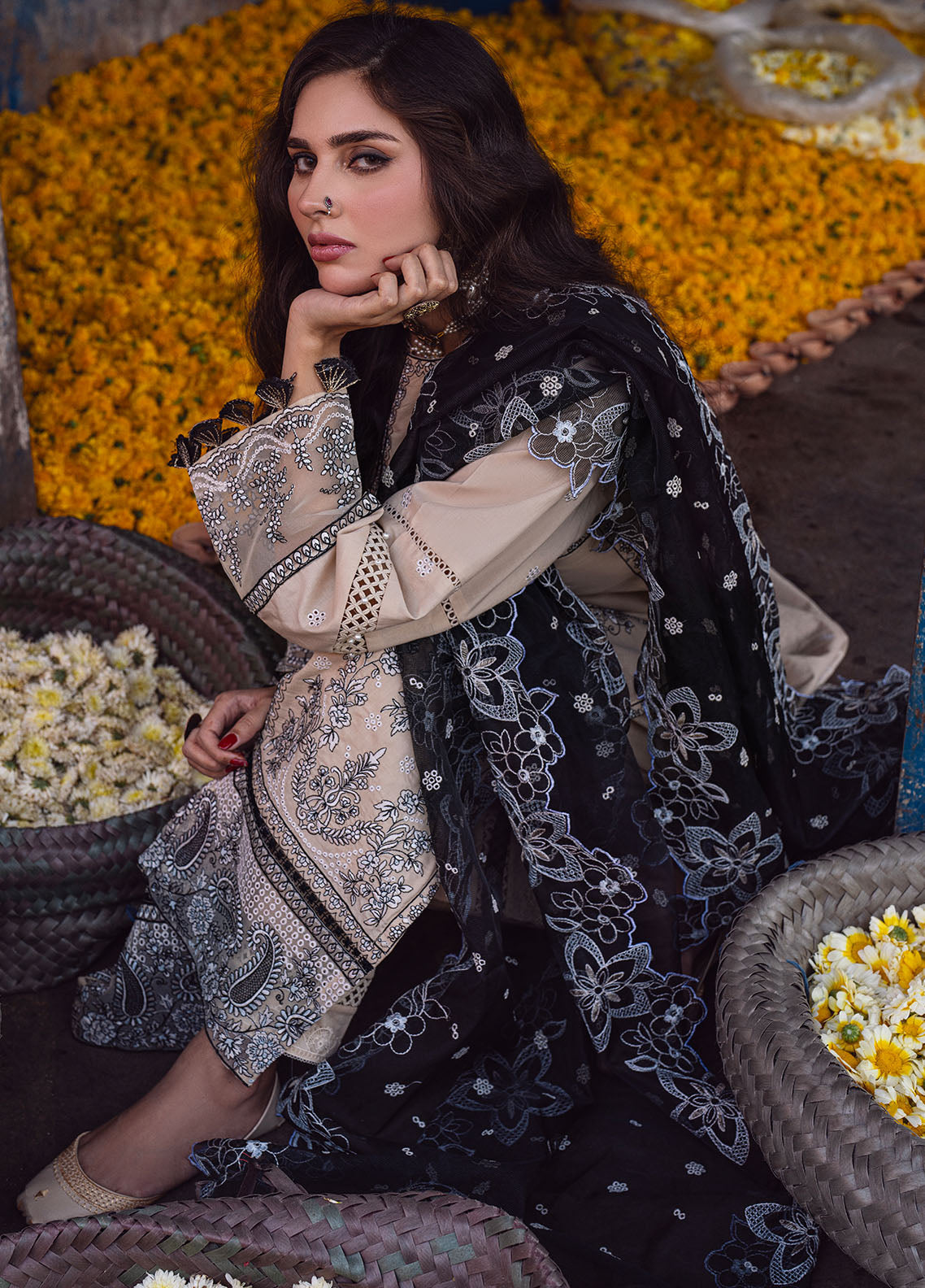 Sahane | Sahakari Chikankari Lawn Edit 24 | Ghazal - House Of Hania