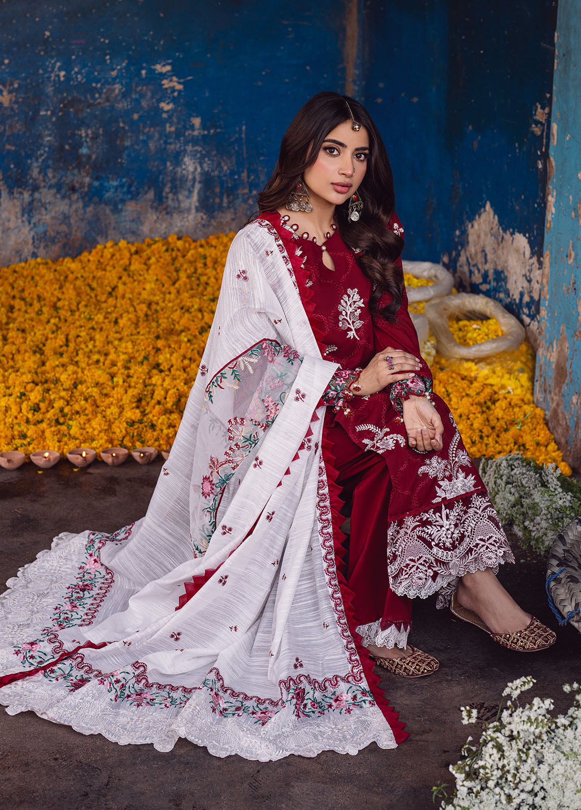 Sahane | Sahakari Chikankari Lawn Edit 24 | Gulaab - House Of Hania