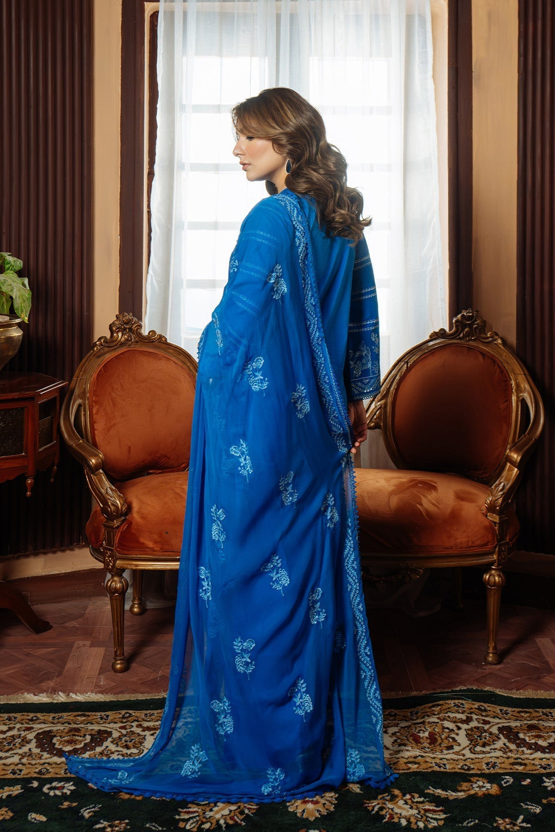 Sahar | Festive Edit Ready to Wear | Moroccan Blue - RTW - House Of Hania