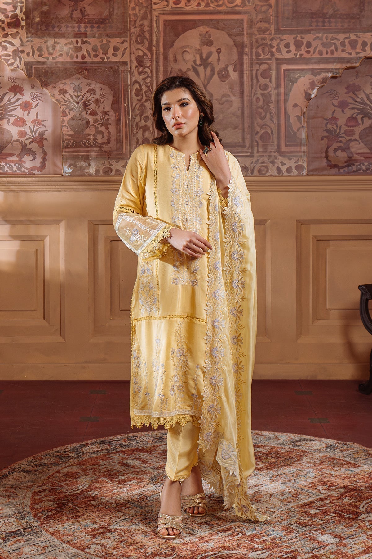 Sahar | Festive Edit Ready to Wear | Pale Primrose - RTW - House Of Hania