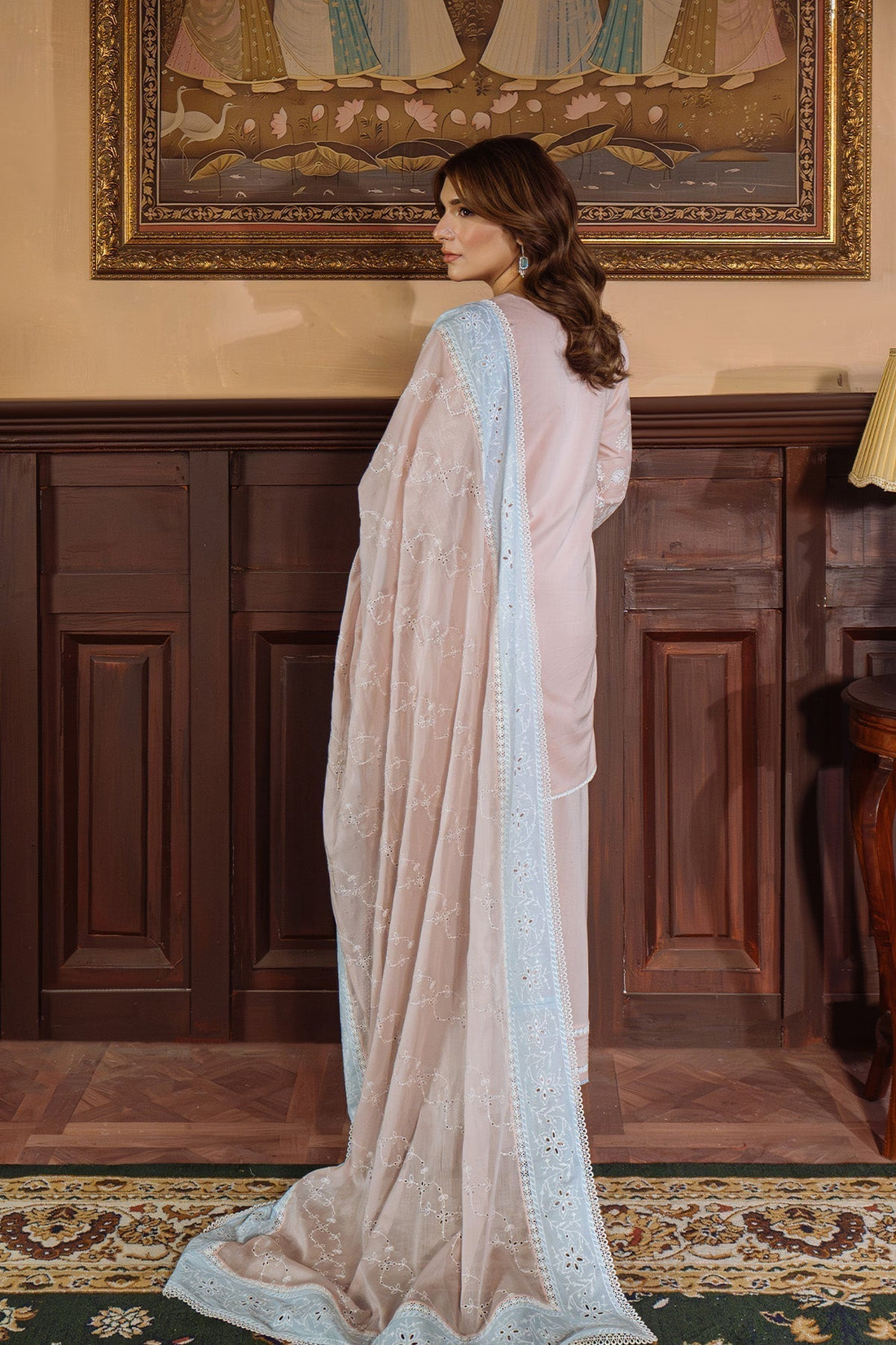 Sahar | Festive Edit Ready to Wear | Pastel Rose - RTW - House Of Hania