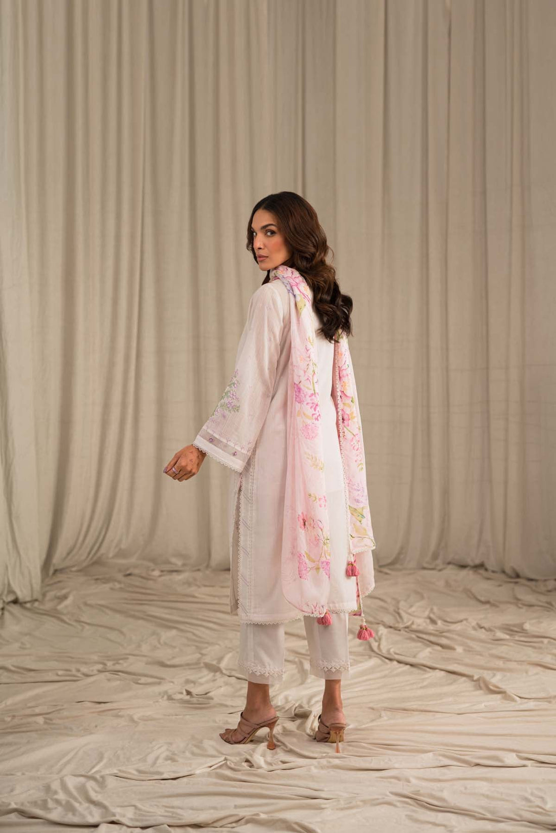 Sahar | Mirage Spring Luxury 24 | Slub Lawn 3 Piece (Embroidered) - House Of Hania