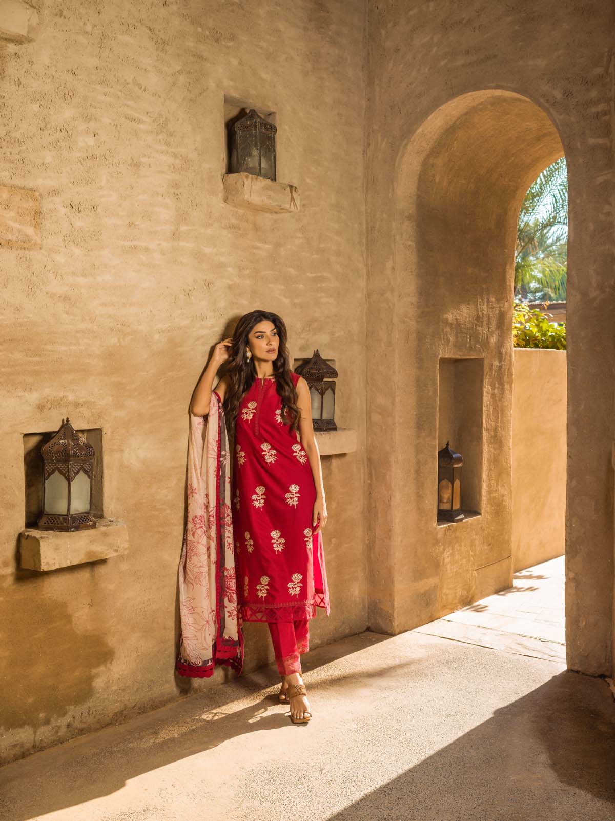 Sahar | Mirage Spring Luxury 24 | Slub Lawn 3 Piece (Embroidered) - House Of Hania