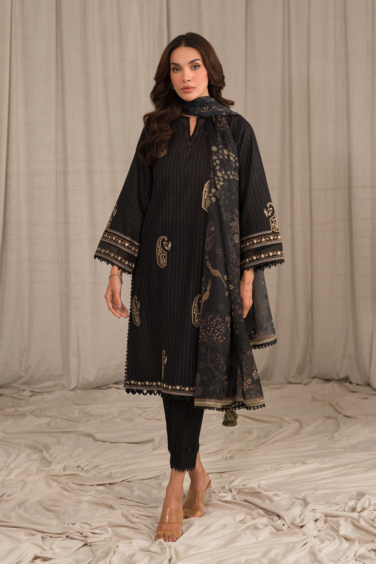 Sahar | Mirage Spring Luxury 24 | Textured Lawn 3 Piece (Embroidered) - House Of Hania
