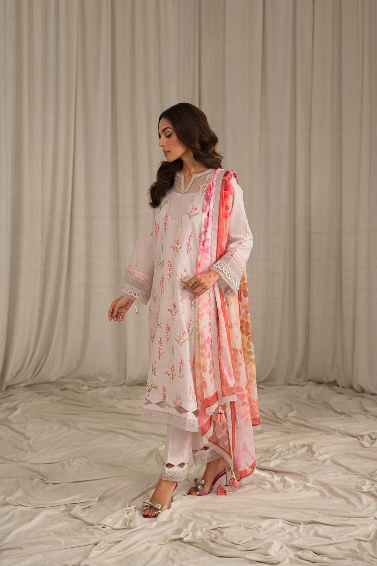 Sahar | Mirage Spring Luxury 24 | Textured Lawn 3 Piece (Embroidered) - House Of Hania